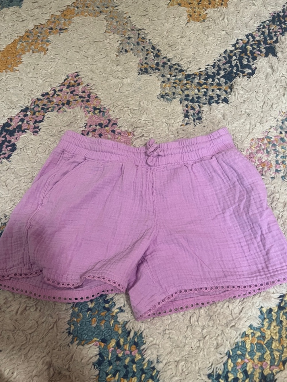 Light Purple Girl’s Cotton Drawstring Shorts - Cat & Jack